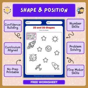 KS1 Maths Shape & Position Worksheets Space Theme